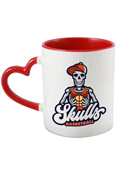 StoryGift Romania Cana Cu Mesaj Skulls Basketball, Minge, Sport, Schelet, Sapca, Multicolor 330 Ml, Cu ,stg
