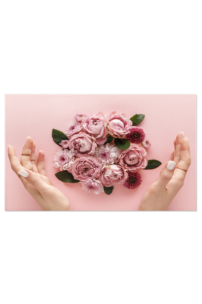 StoryGift Romania Tablou Canvas - Arta Florala - Buchet De Flori Si Maini Del...