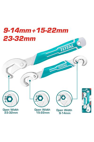 TOTAL 2pcs/set Multi-purpose Quick Wrench Set