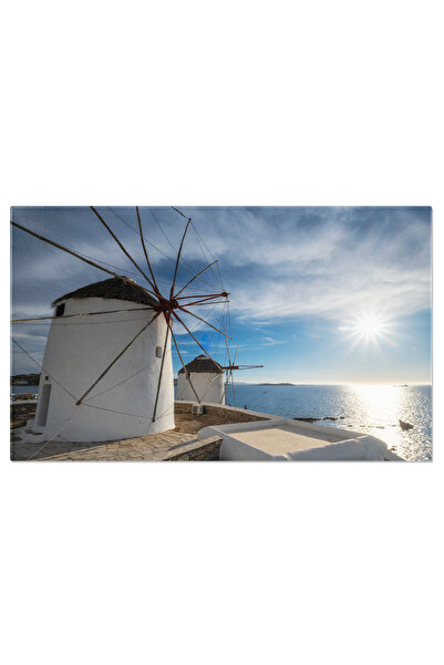 StoryGift Romania Tablou Canvas Apus Pictural In Mykonos, Grecia