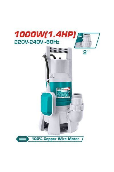 TOTAL 1000w 1.4hp submersible water pump