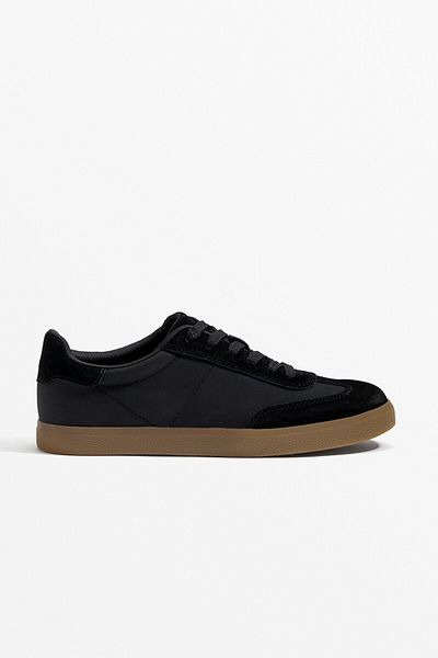 Oysho Nylon trainers with split-leather pieces