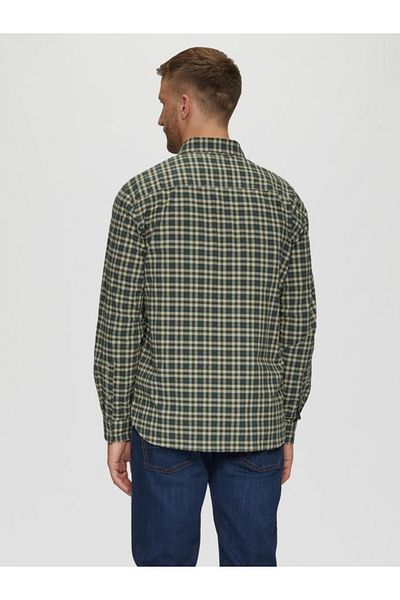 s.Oliver Men's Long-sleeved Shirt, Checkered Print, Regular Fit, Dark Green, 3xl