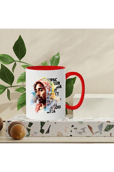 StoryGift Romania Mug With Tupac, Music, Singer, Hip Hop, Art, Message, Multicolor 330 ml, Ceramics, With ,STG