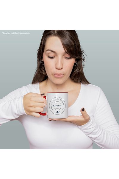 StoryGift Romania Mug With Message In English 100% Natural Product, Circle, Leaves, Organic, Geometric,, With ,STG