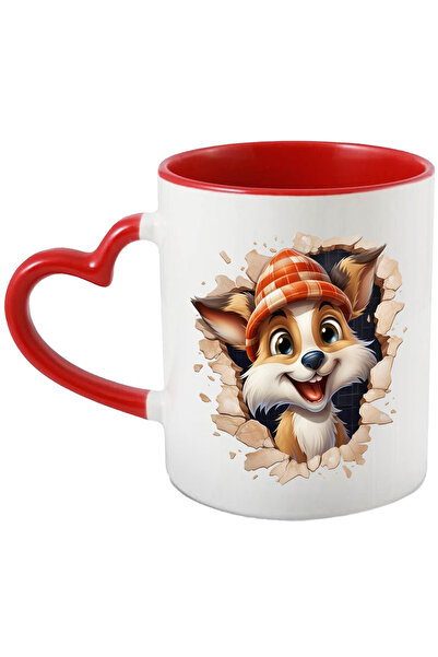 StoryGift Romania Cana Cu Un Animalut Vesel Care Scoate Capul Prin Perete | Ilustratie | Caciula |, Cu ,stg