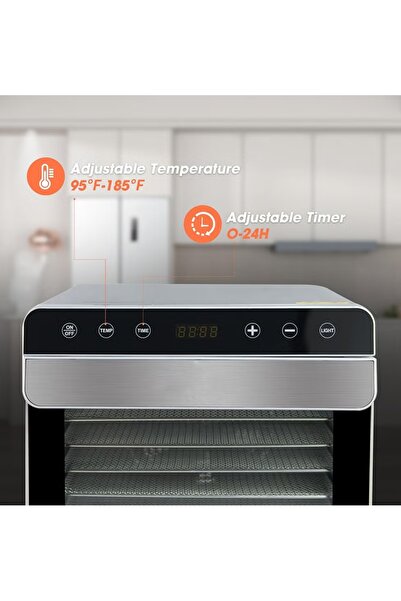 ET-LIFE 8 Layer Food Dehydrator Machine, Dryer for Herb, Meat, Fruit and Vegetables,Digital Adjustable Timer