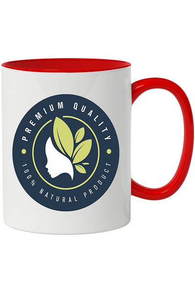 StoryGift Romania Mug With Message In English 100% Natural Product, Polka Dots, Leaves, Face, Circle, Multi, With