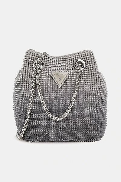 Guess Zalina Pouch Women's Gray Shoulder Bag Hwoy9350750-Sil
