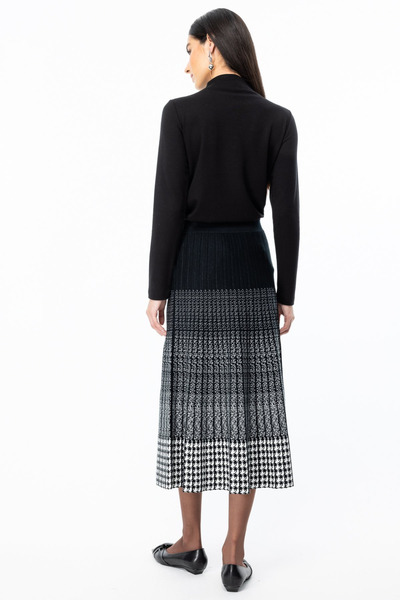 ON Fusta de tricotaje de lungime midi cu pliuri în carouri la modă