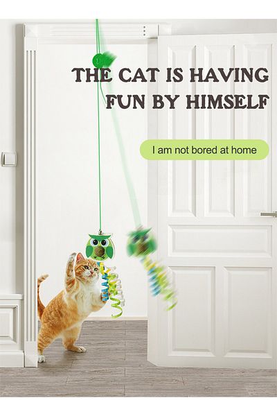 KidLe Hanging Door Bouncing Cat Toy Retractable Cat Exercise Toy Rope Hanging Cat Toys for Indoor