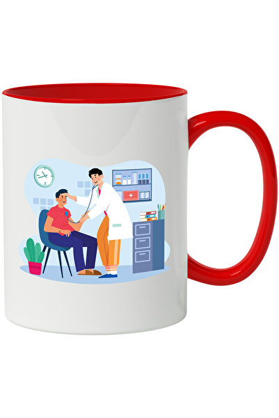 StoryGift Romania Cana Cu Doctor, Pacient, Cabinet, Ceas, Halat, Medicamente, Scaun, Multicolor 33, Cu ,stg