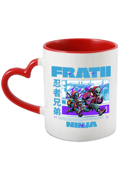 StoryGift Romania Cana Fratii Ninja Extraterestri Fugind Univers Nou, 330ml, Ceramica Cu Maner Ini, Cu ,stg