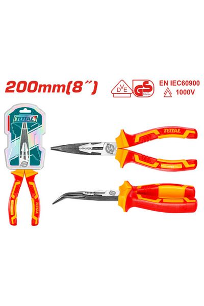 TOTAL 8" Insulated Bent Nose Pliers