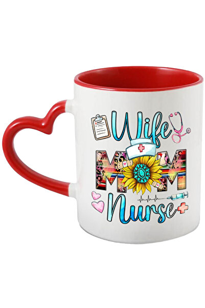 StoryGift Romania Cana Cu Mesajul "wife, Mom, Nurse", Profesie, Ilustratie, M...