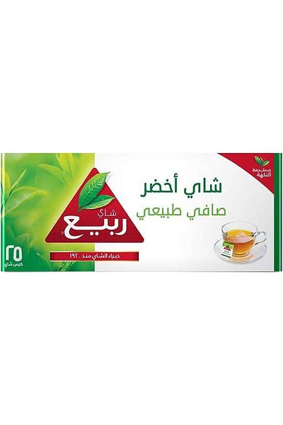 Rabea Natural Spring Green Tea 25 Teabags, Pack of 3