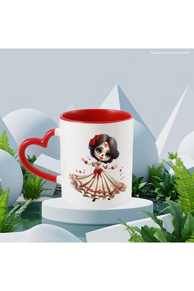 StoryGift Romania Mug with a cute girl wearing horror makeup | illustration | skull | dress, With ,STG