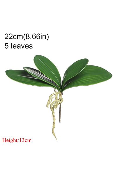 Choice 22cm-5 Leaves Artificial Silk Flower Bouquet Phalaenopsis Leaf Artificial Plant Leaf Decorative Home
