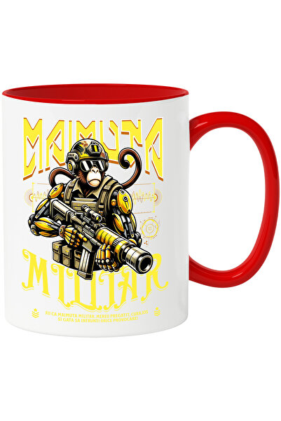 StoryGift Romania Cana Maimuta Militar, Armata, Arma, Soldat , 330ml, Ceramic...