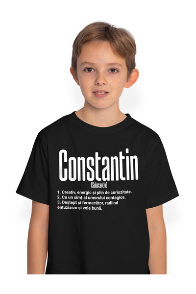 StoryGift Romania Tricou Copii Baieti Cu Numele Constantin, Cu Mesaj Motivati...