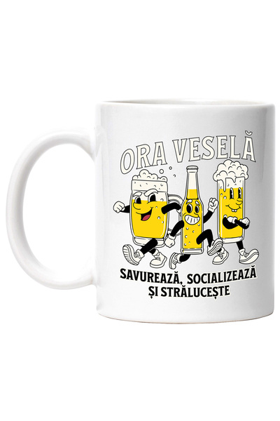 StoryGift Romania Cana Ora Vesela Pahare De Bere Alcool Petrecere, 330ml, Cer...