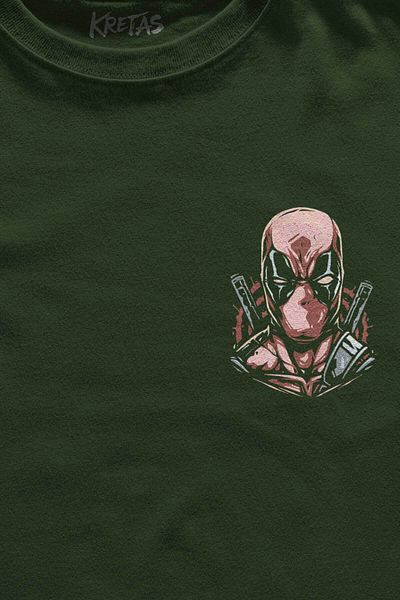 Kretas Μπλουζάκι Unisex Χακί Deadpool Hulk Iron Man Ταινία Ταινία Μίνιμαλ μπλουζάκι με στάμπα μπροστά