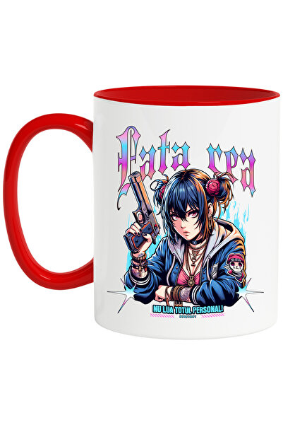 StoryGift Romania Cana Fata Stil Anime Cu Pistol Text Fata Rea Nu Lua Totul P...