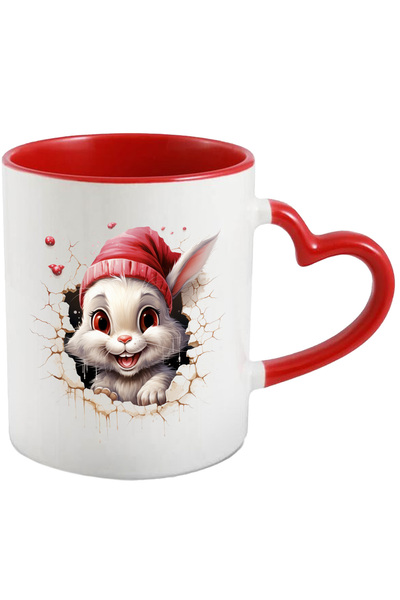 StoryGift Romania Cana Cu Un Iepuras Vesel Care Scoate Capul Printr-un Perete...