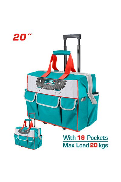 TOTAL Empty 20" 19 Pocket Trolley Tool Bag