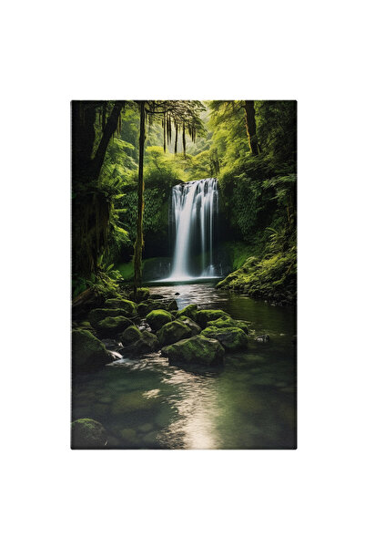 StoryGift Romania Tablou Canvas: Fotografie Cu O Cascada - Intr-o Padure Natu...