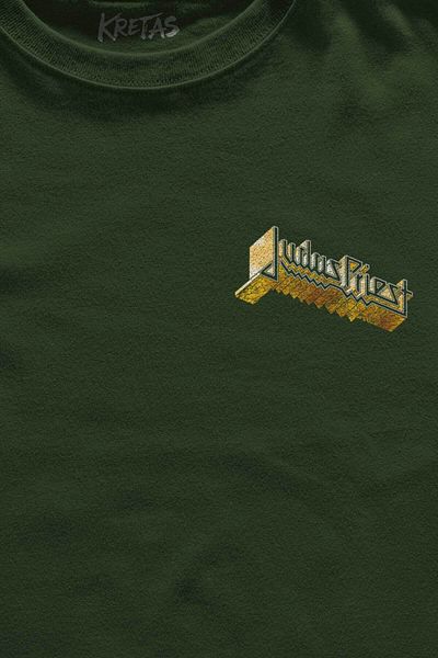 Kretas Χακί μπλουζάκι Judas Priest Heavy Metal Rock Painkiller Μουσική Μίνιμαλ μπροστινό μπλουζάκι Unisex
