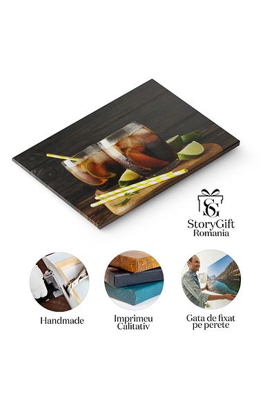 StoryGift Romania Tablou Canvas Cu Cocktail Cu Stil: Bauturi Racoritoare Si Amuzament