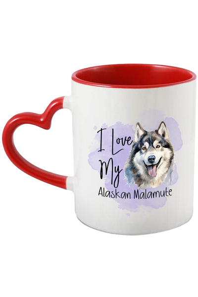 StoryGift Romania Cana Cu Mesajul "i Love My Alaskan Malamute", Caine, Animal...
