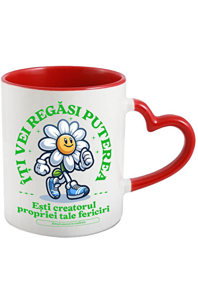 StoryGift Romania Cana Floare - Iti Vei Regasi Puterea, 330ml, Ceramica Cu Ma...