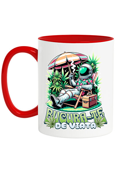 StoryGift Romania Cana Astronaut Fumand - Bucara-te De Viata , 330ml, Ceramic...