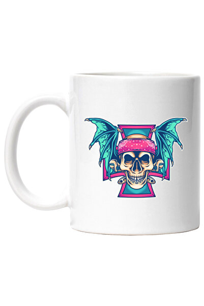 StoryGift Romania Cana Cu Craniu, Aripi, Dragon, Bandana, Unelte, Cruce, Mult...