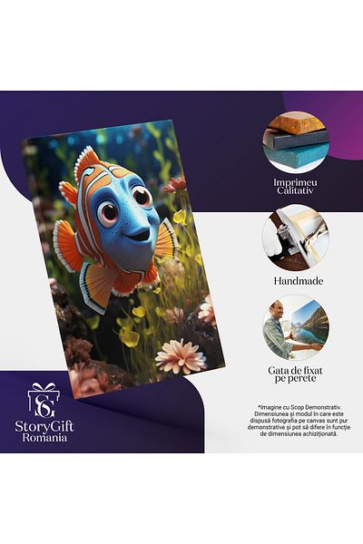 StoryGift Romania Tablou Canvas: Copilul Lui Nemo Si Dory Acvariu, Decor De Acvariu, Planta Acvatica, Arta, Pest