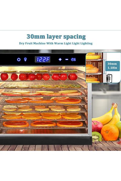 ET-LIFE Food Dehydrator with 8 Layers, Food Dryer Machine, Adjustable Temperature and Time, for Fruit/Meat