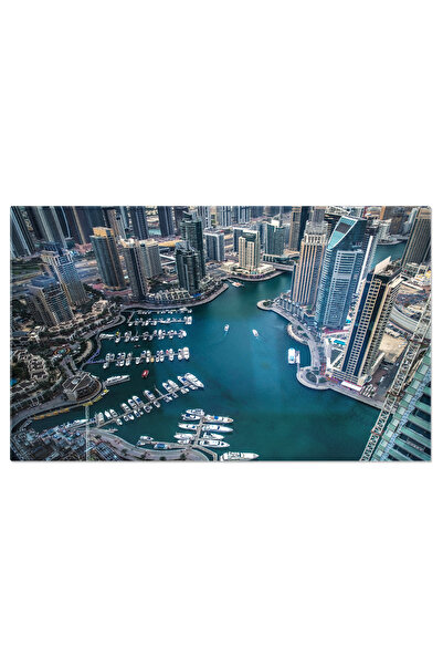 StoryGift Romania Tablou Canvas Marina Dubai Aerian, Oras, Marina, Constructi...