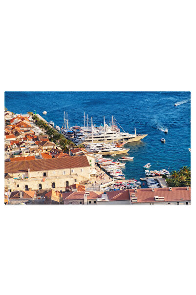 StoryGift Romania Tablou Canvas Insula Hvar, Calatorie, Peisaj Marin, Arhitec...