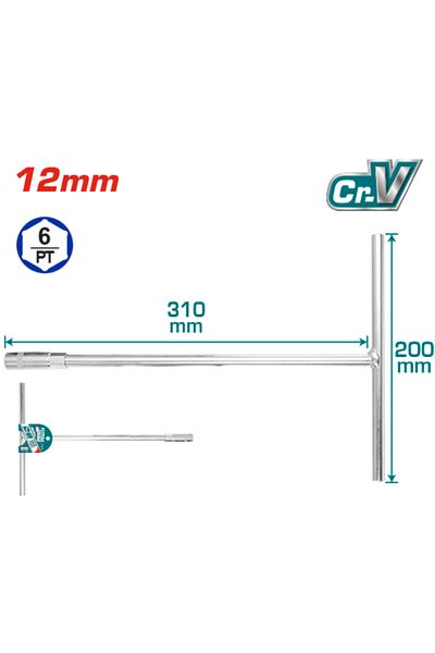 TOTAL 12mm T-nut wrench