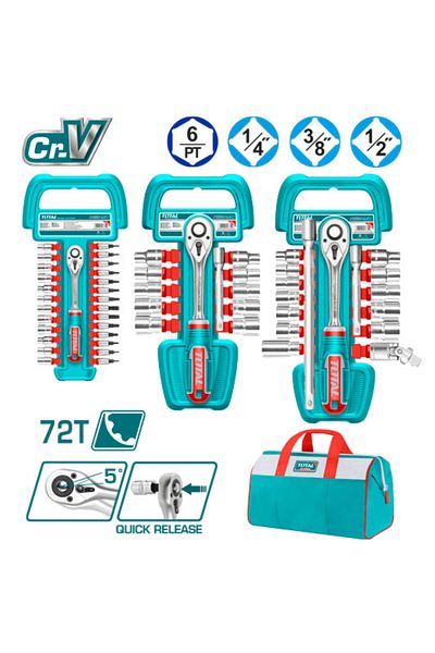 TOTAL Automatic hand set 57pcs/set cloth bag