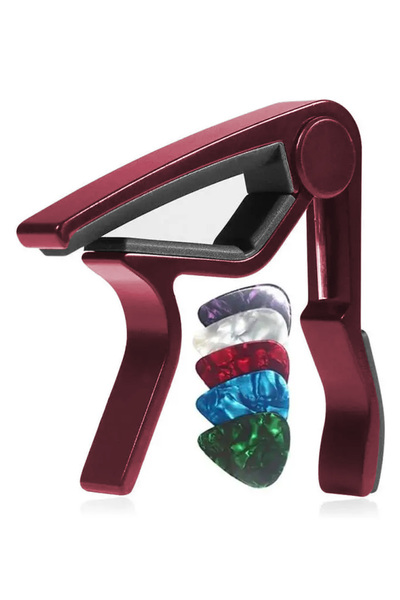 Lastvoice Lct-90Rd Guitar Capo Metal Capo Good Quality 5 Pcs Picks Gift