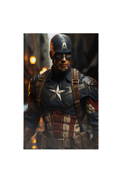 StoryGift Romania Canvas Painting: Portrait Captain America Superhero In The City Digital Painting