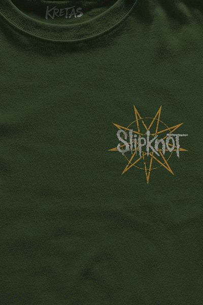 Kretas Χακί T-Shirt Slipknot Star Rock Metal Μουσική Minimal μπροστινό Unisex T-shirt