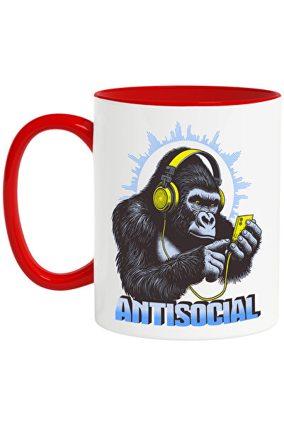 StoryGift Romania Cana Gorila Ascultand Muzica Text Antisocial, 330ml, Cerami...