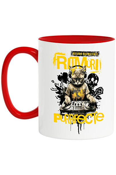 StoryGift Romania Cana Ritmuri Purrfecte, Nebunie Meowsicala, 330ml, Ceramic ...