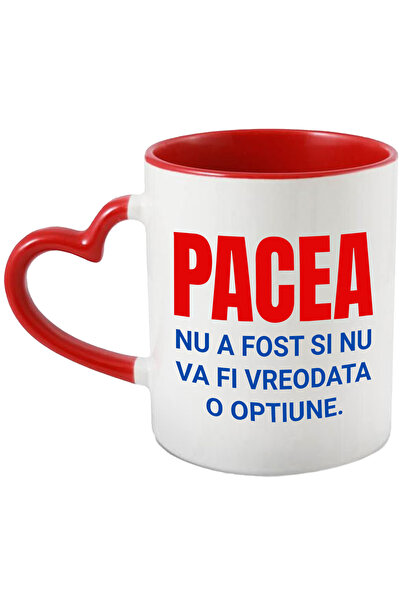 StoryGift Romania Cana Cu Design Colorat Albastru Rosu Text Pacea Nu A Fost S...