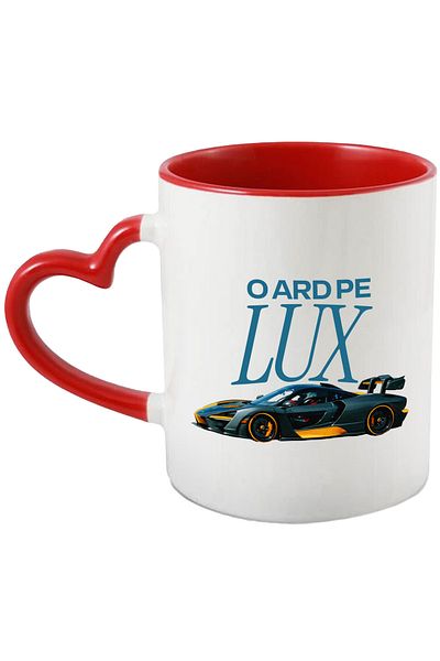 StoryGift Romania Cana O Ard Pe Lux Masina De Curse Tunata Viteza, 330ml, Ceramica Cu Maner Inima , Cu ,stg