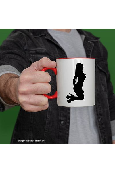 StoryGift Romania Mug with a sexy woman - shoes with Red Handle, With Red Handle STG, STG